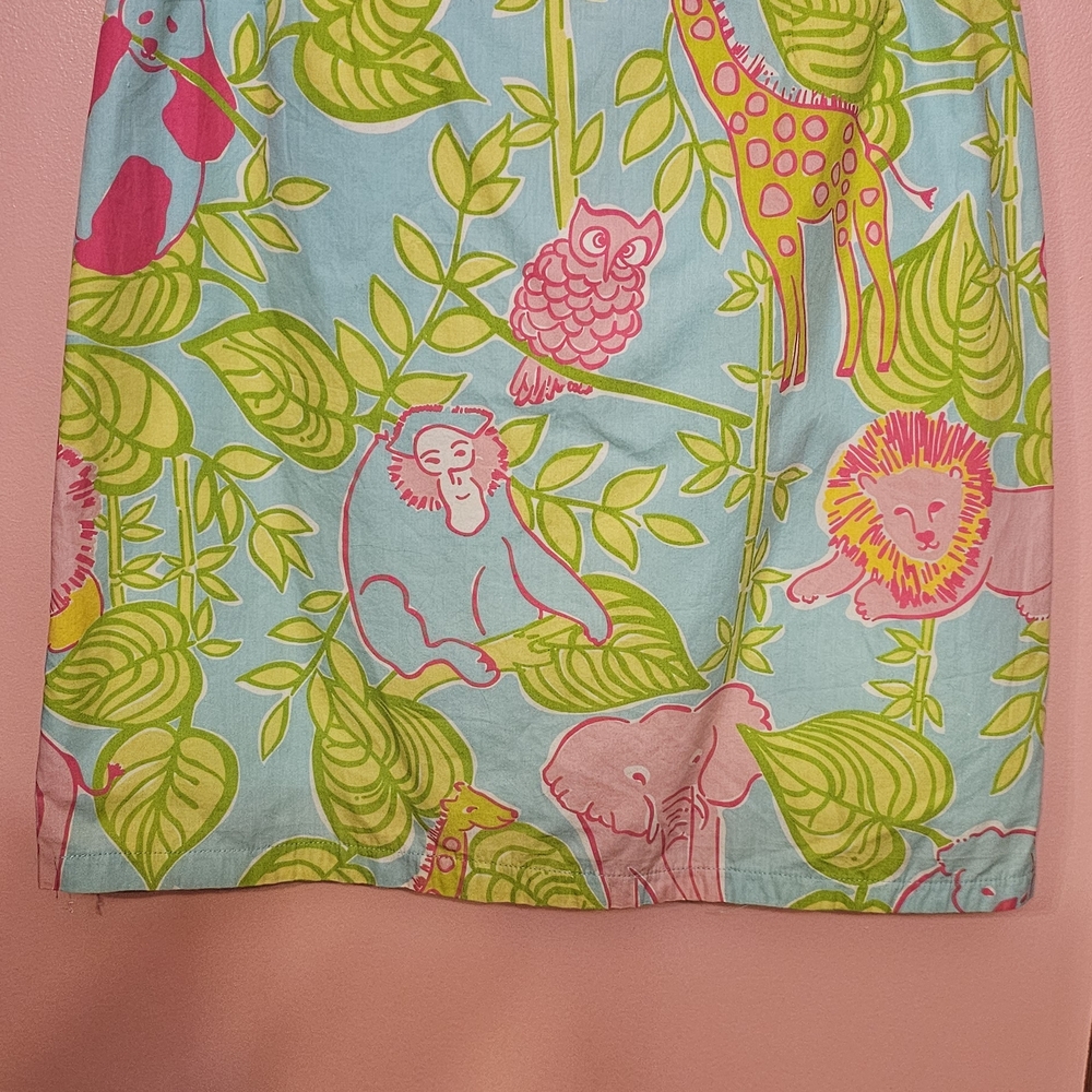 Lilly Pulitzer A-Line Skirt with Jungle Print in Green and Pink
